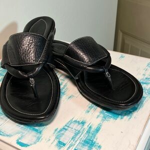 Cole Haan Black Textured Sandals